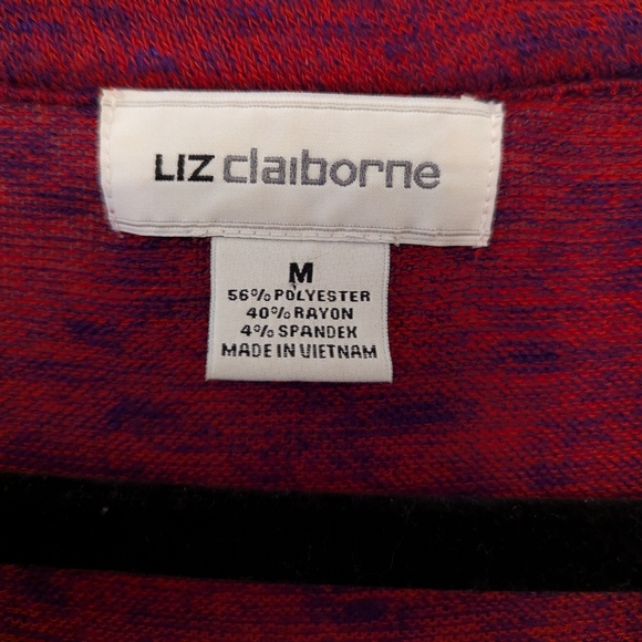 Liz Claiborne Red & Purple Knit Top - Picture 4 of 8